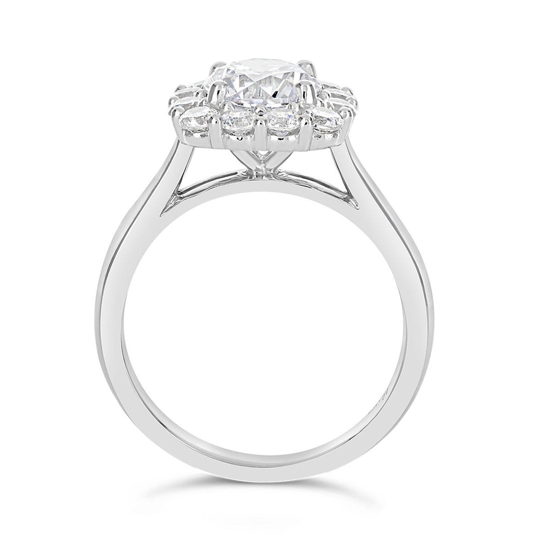 Modern Diamond Halo Engagement Ring - The Diamond Guys