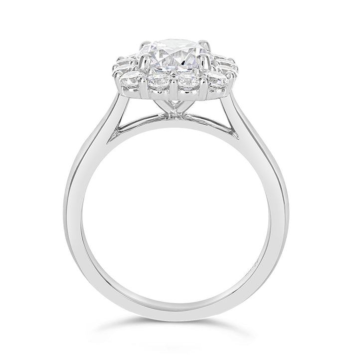 Modern Diamond Halo Engagement Ring - The Diamond Guys