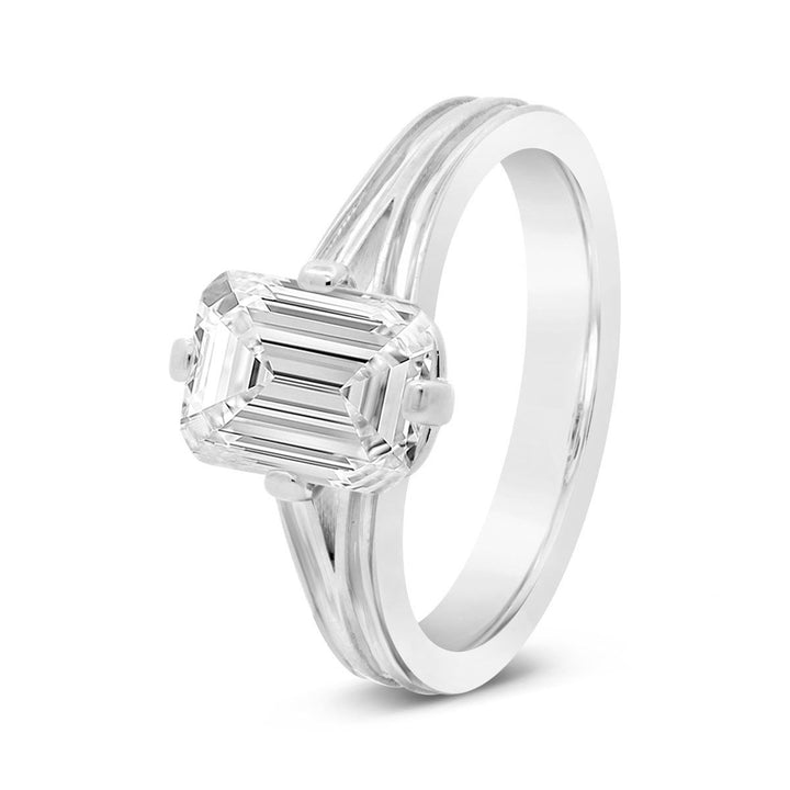 Compass Set Solitaire Engagement Ring - EE382B