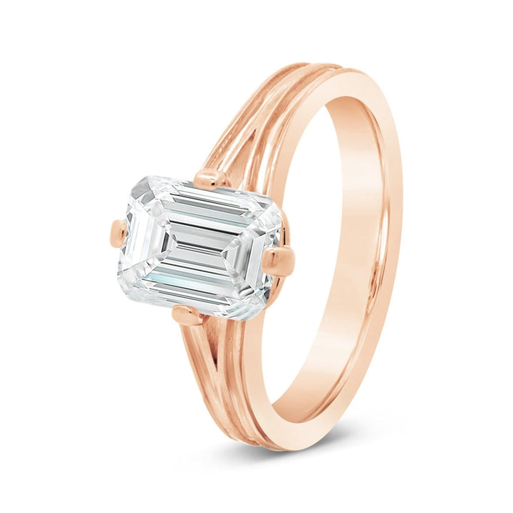 Compass Set Solitaire Engagement Ring - EE382B