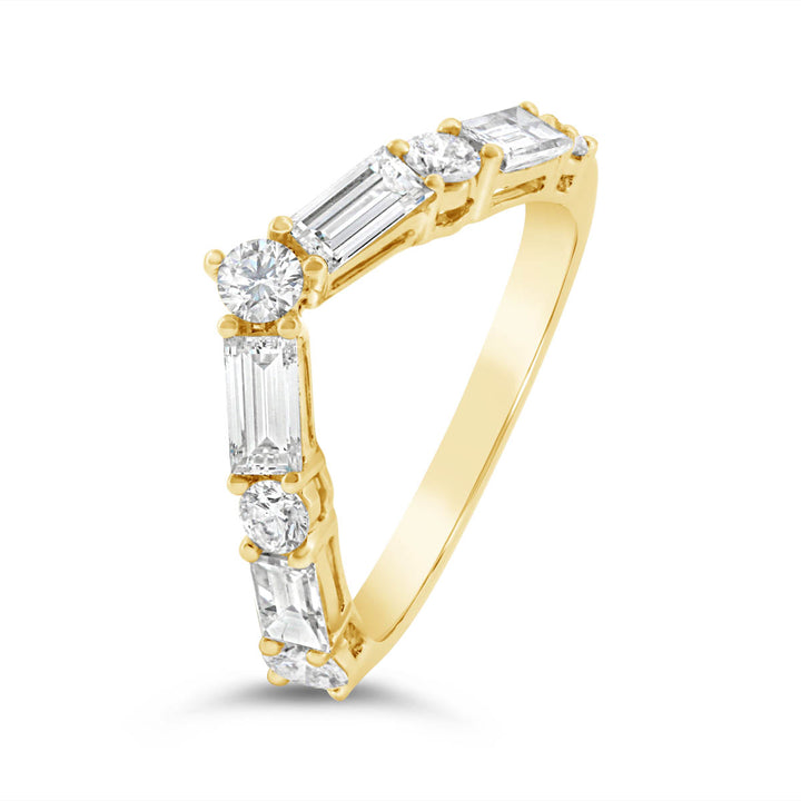 Contour Diamond Wedding Band