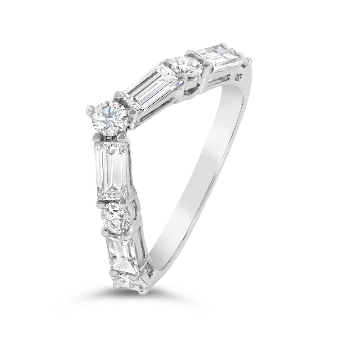 Contour Diamond Wedding Band