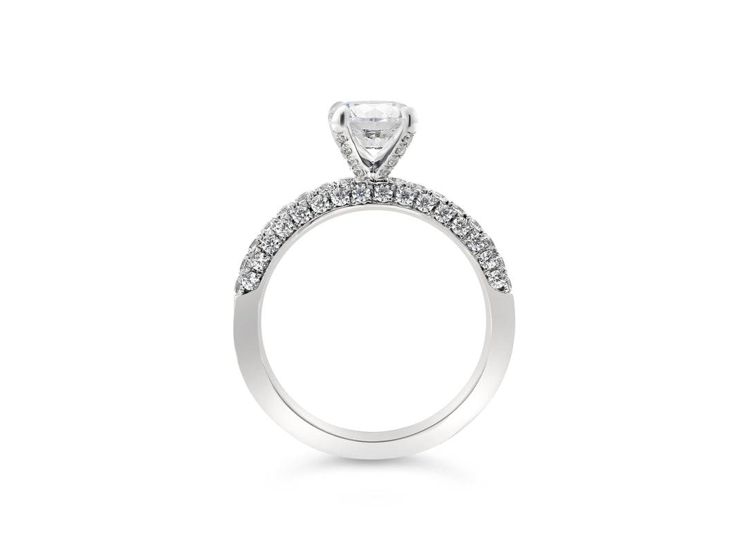 Pave Diamond Engagement Ring Wedding Set - YJC0132R-S - The Diamond Guys