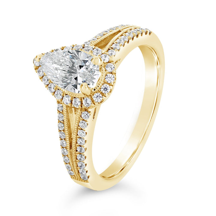 Vintage Inspired Diamond Halo Engagement Ring - The Diamond Guys