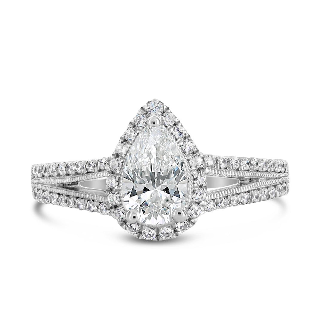 Vintage Inspired Diamond Halo Engagement Ring - The Diamond Guys