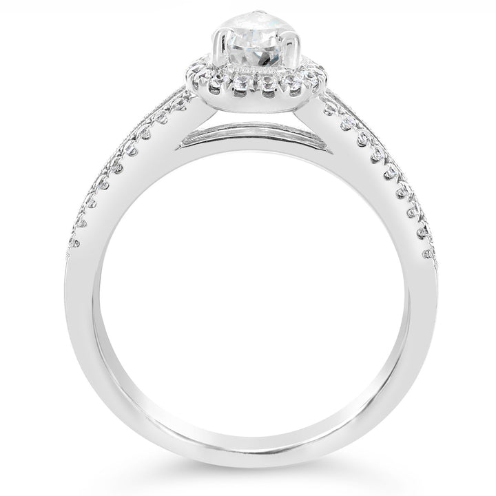 Vintage Inspired Diamond Halo Engagement Ring - The Diamond Guys