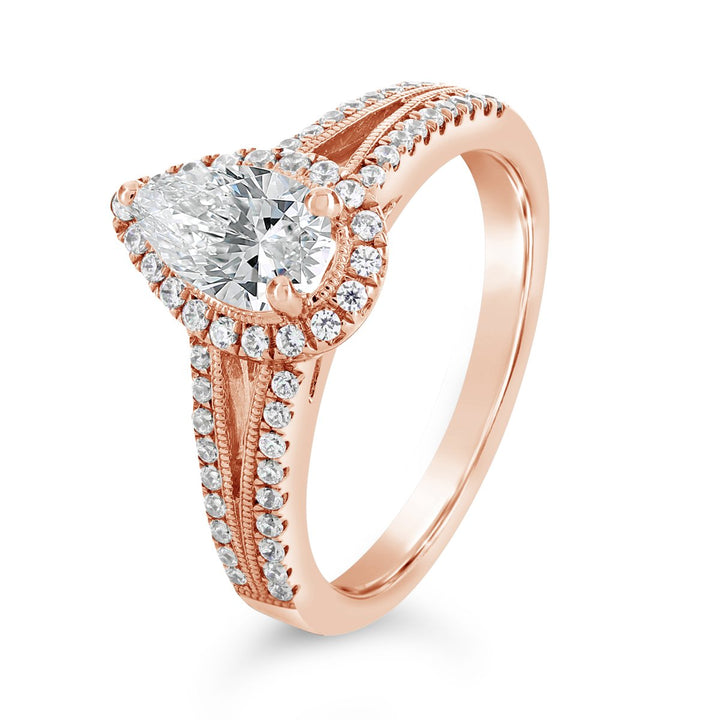 Vintage Inspired Diamond Halo Engagement Ring - The Diamond Guys