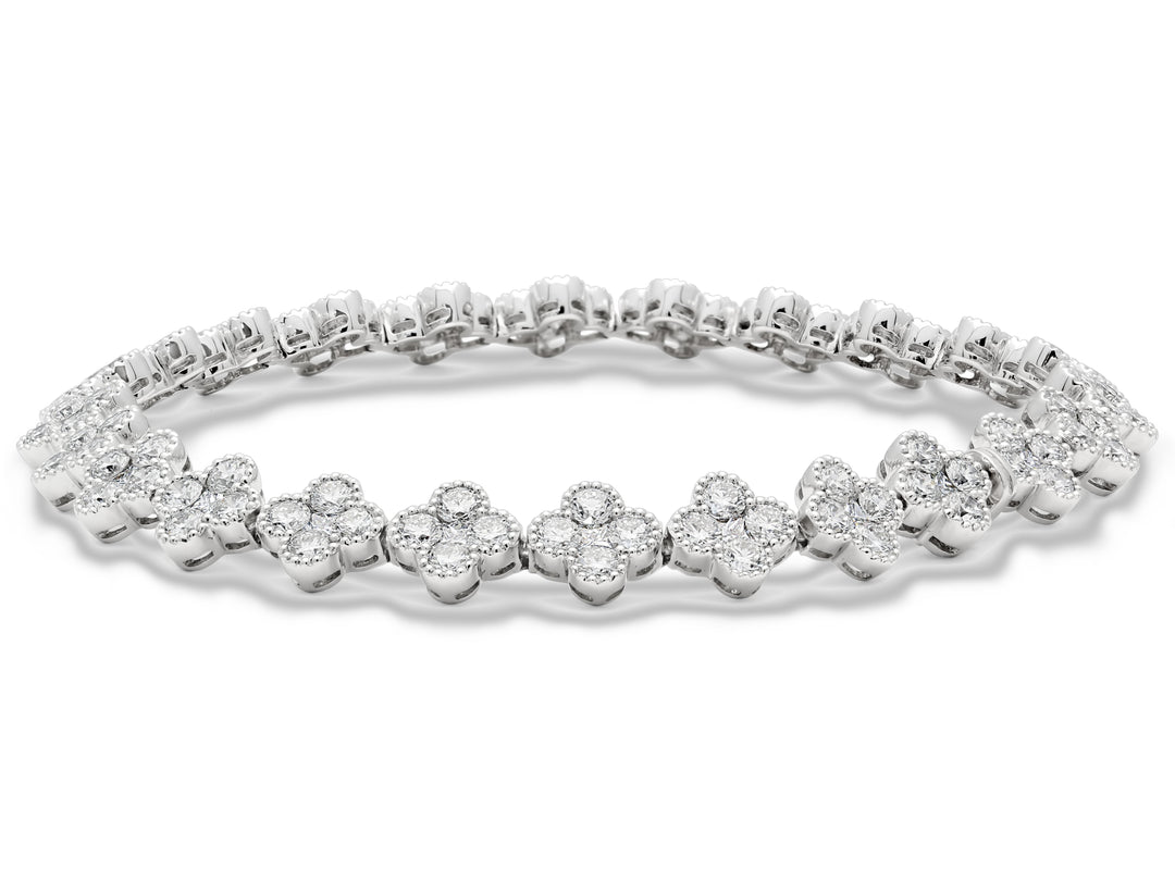 White Gold Diamond Bracelet with Milgrain Finish - GB1890 - The Diamond Guys