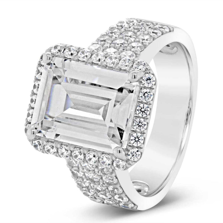 Wide Band Halo Diamond Engagement Ring - YJC3539R