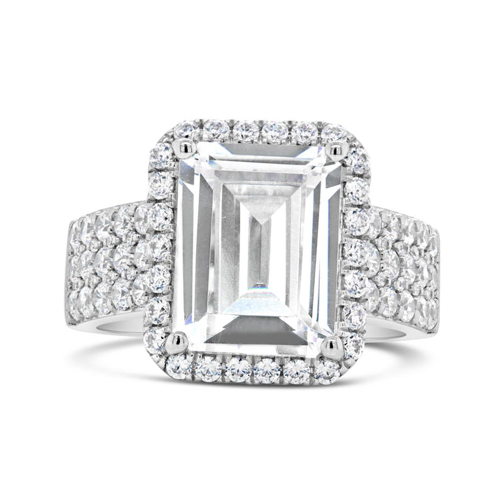 Wide Band Halo Diamond Engagement Ring - YJC3539R