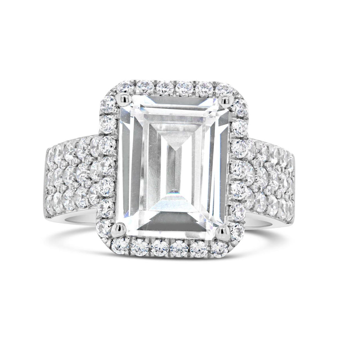 Wide Band Halo Diamond Engagement Ring - YJC3539R