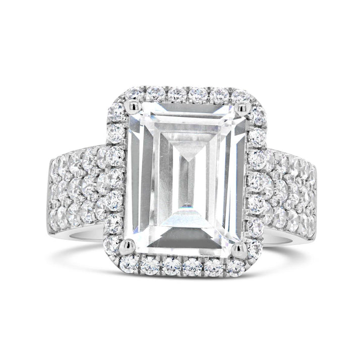Wide Band Halo Diamond Engagement Ring - YJC3539R
