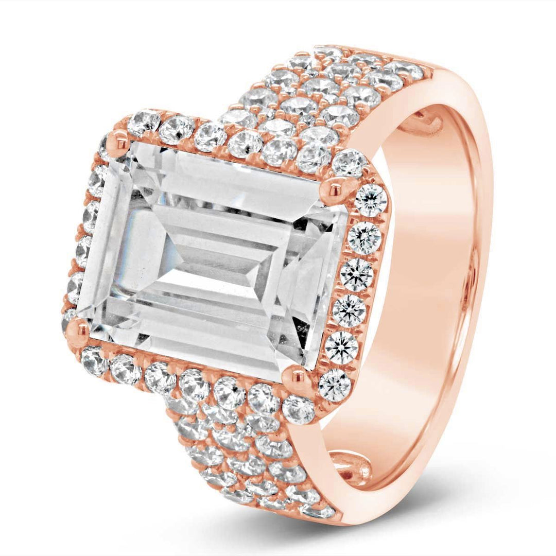 Wide Band Halo Diamond Engagement Ring - YJC3539R