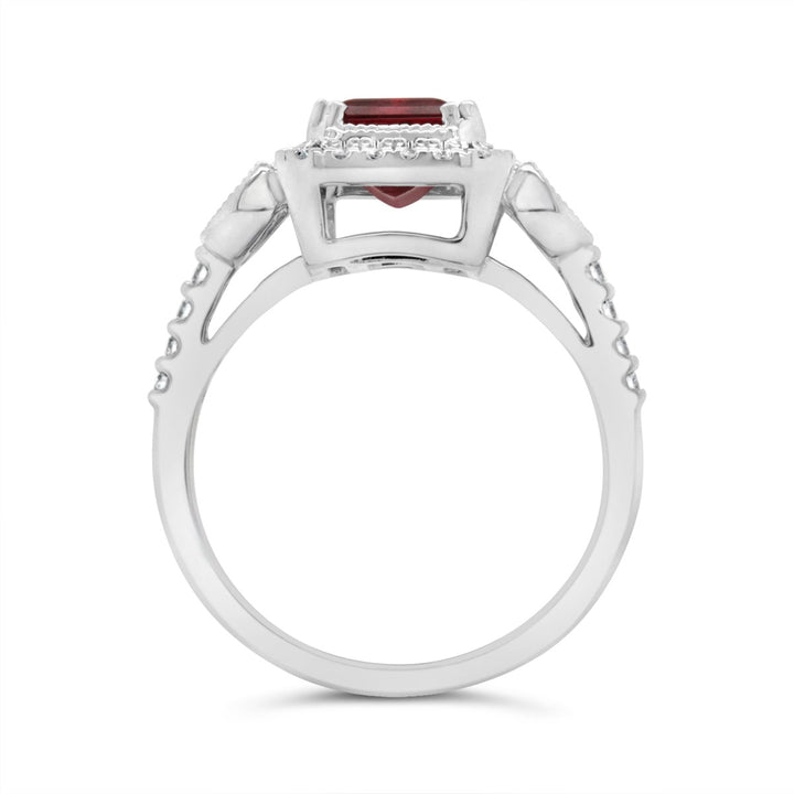White Gold Diamond & Pink Tourmaline Dress Ring - 5850AS
