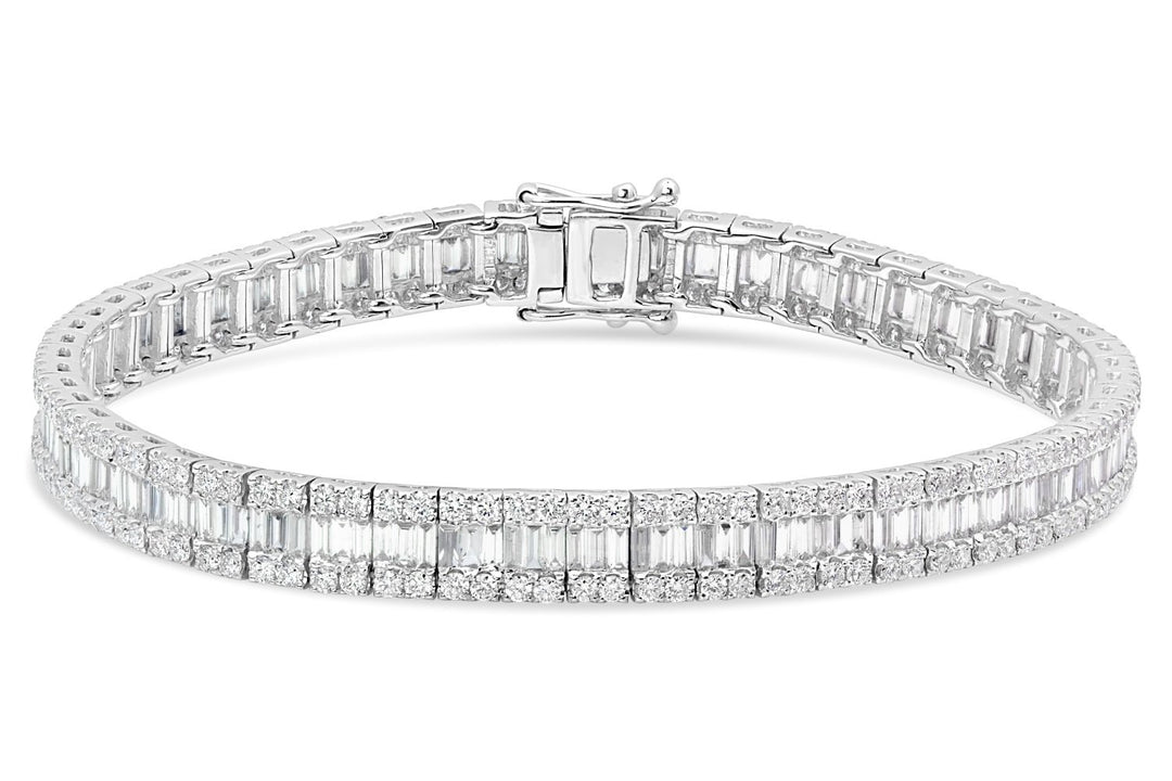 White Gold 18K Diamond & Baguette Diamond Bracelet - 5.14 ct. total weight 1123BR - The Diamond Guys