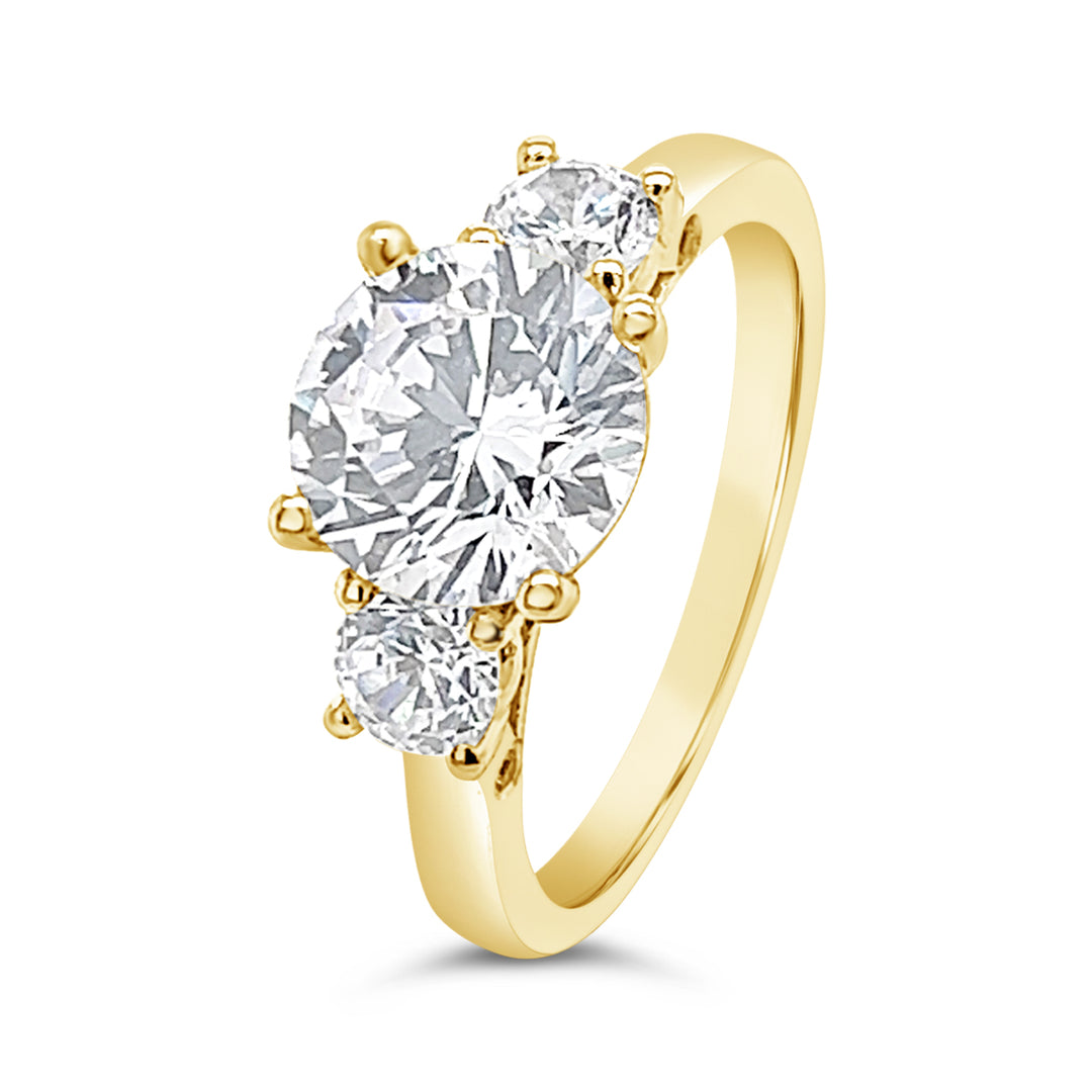 Three Stone Diamond Engagement Ring