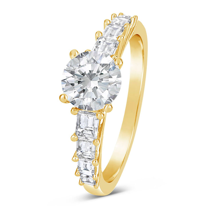 Classic Baguette Diamond Engagement Ring