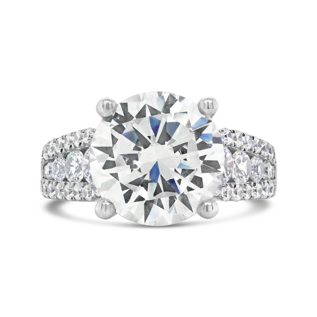 Wide Band Diamond Engagement Ring - YJC3542R - The Diamond Guys