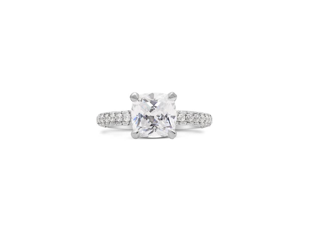 Pave Diamond Eternity Engagement Ring - The Diamond Guys