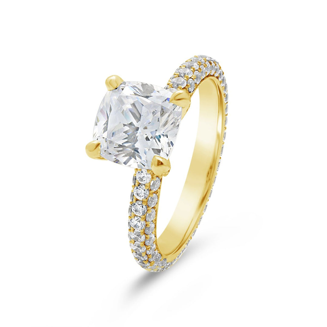 Pave Diamond Eternity Engagement Ring - The Diamond Guys