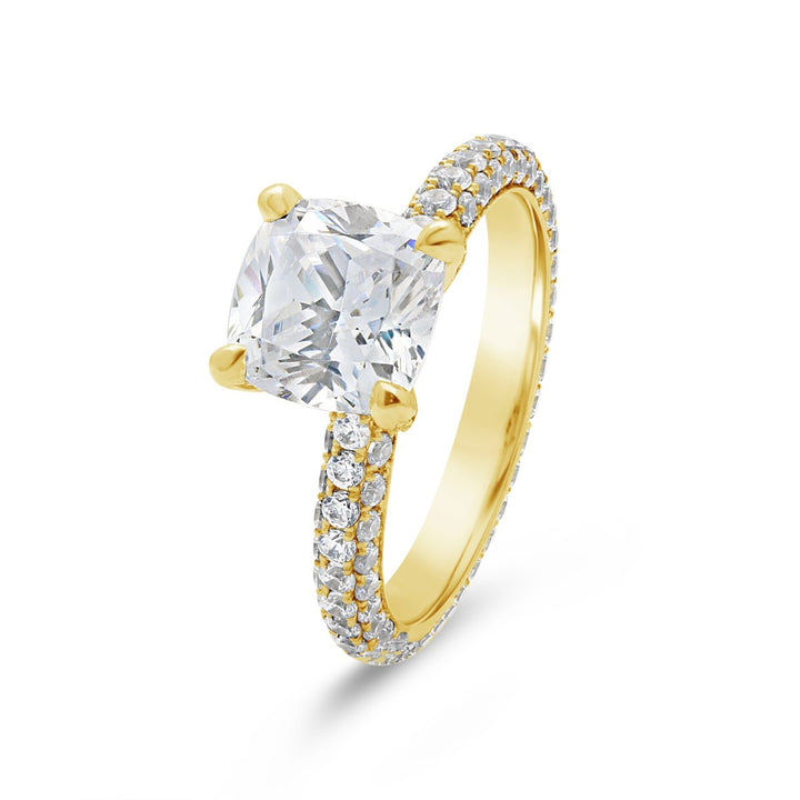 Pave Diamond Eternity Engagement Ring - The Diamond Guys