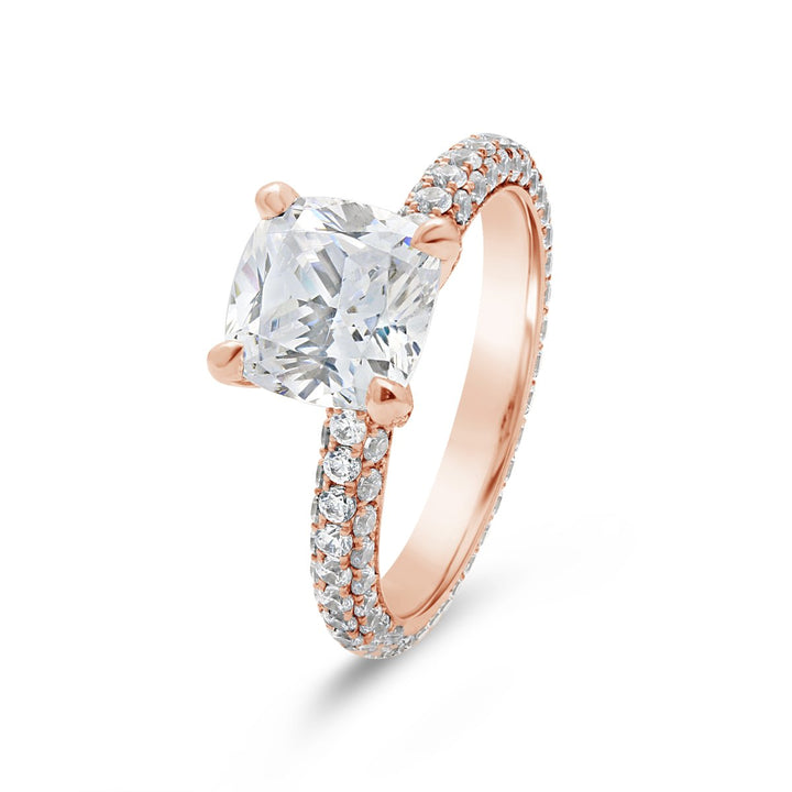 Pave Diamond Eternity Engagement Ring - The Diamond Guys