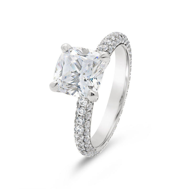 Pave Diamond Eternity Engagement Ring - The Diamond Guys