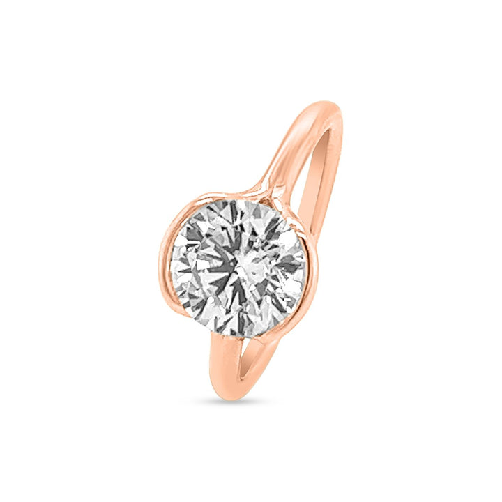 Half-Bezel Solitaire Diamond Engagement Ring - The Diamond Guys