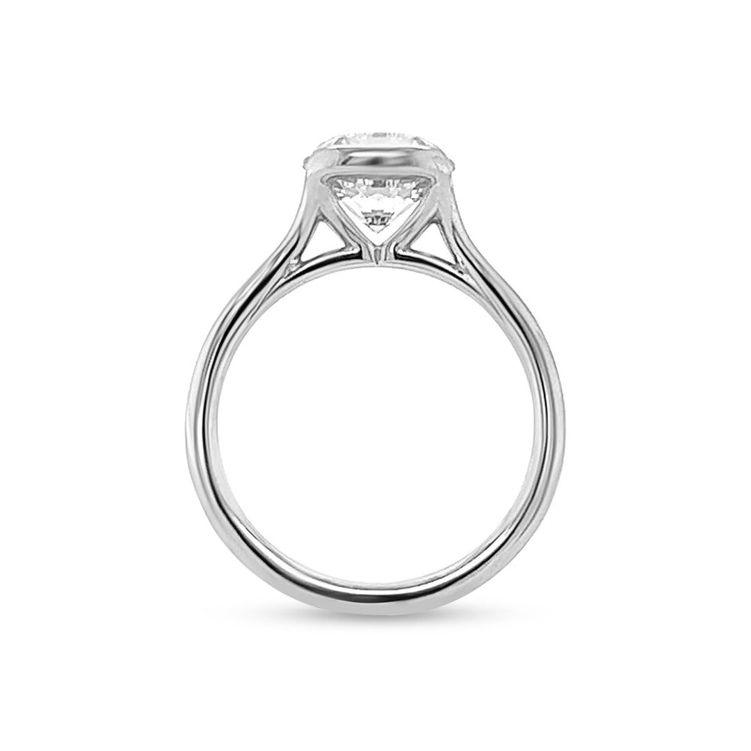 Half-Bezel Solitaire Diamond Engagement Ring - The Diamond Guys