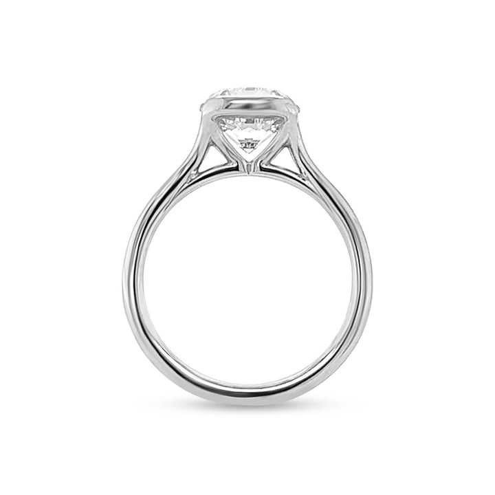 Half-Bezel Solitaire Diamond Engagement Ring - The Diamond Guys