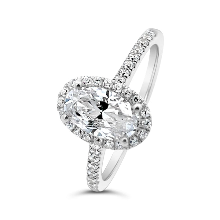 Modern Halo Pave Engagement Ring - The Diamond Guys