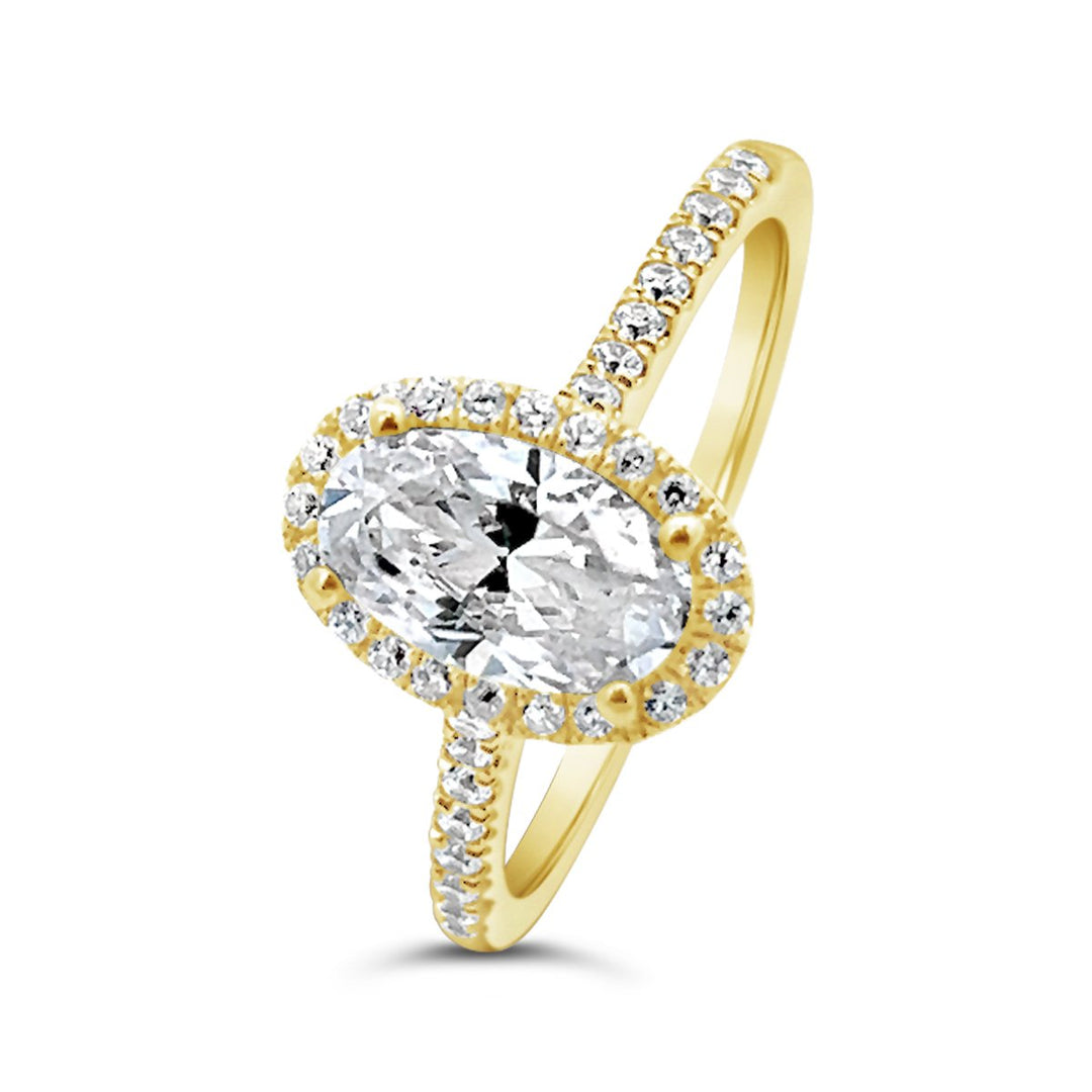 Modern Halo Pave Engagement Ring - The Diamond Guys