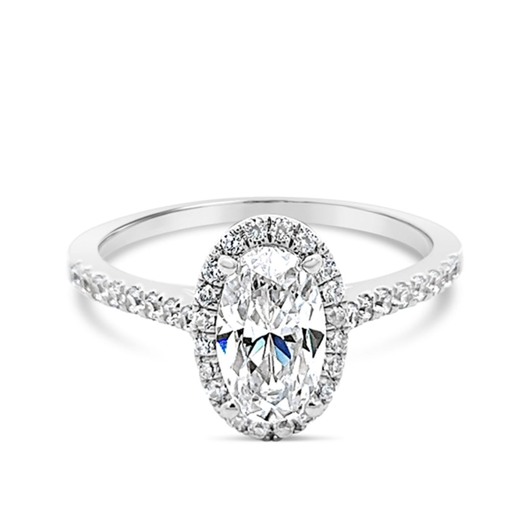 Modern Halo Pave Engagement Ring - The Diamond Guys