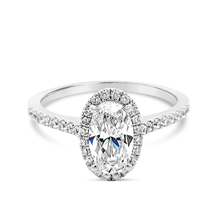 Modern Halo Pave Engagement Ring - The Diamond Guys