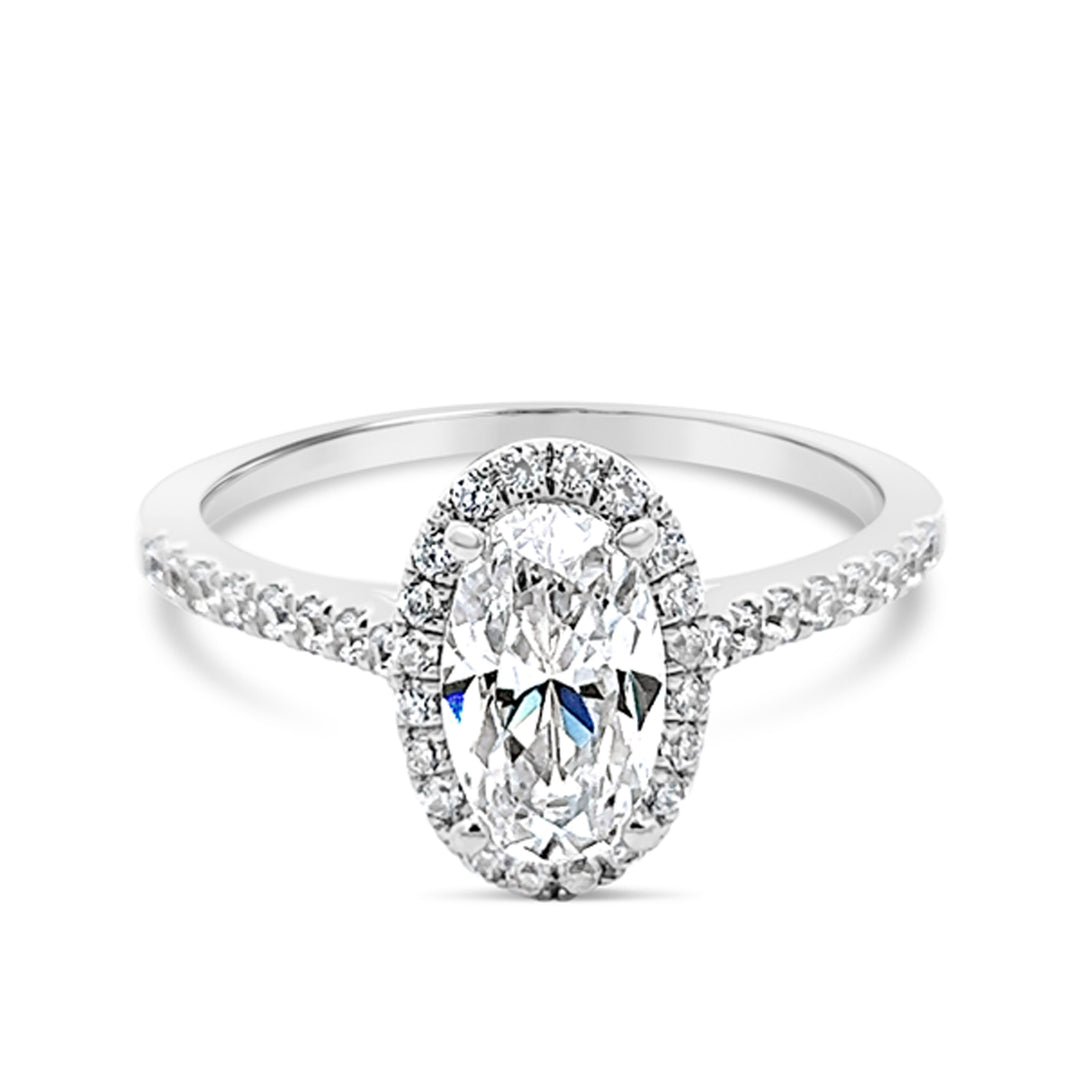 Modern Halo Pave Engagement Ring