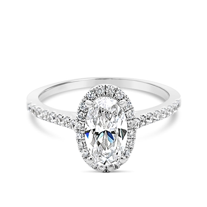 Modern Halo Pave Engagement Ring