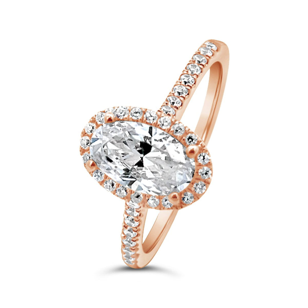 Modern Halo Pave Engagement Ring - The Diamond Guys