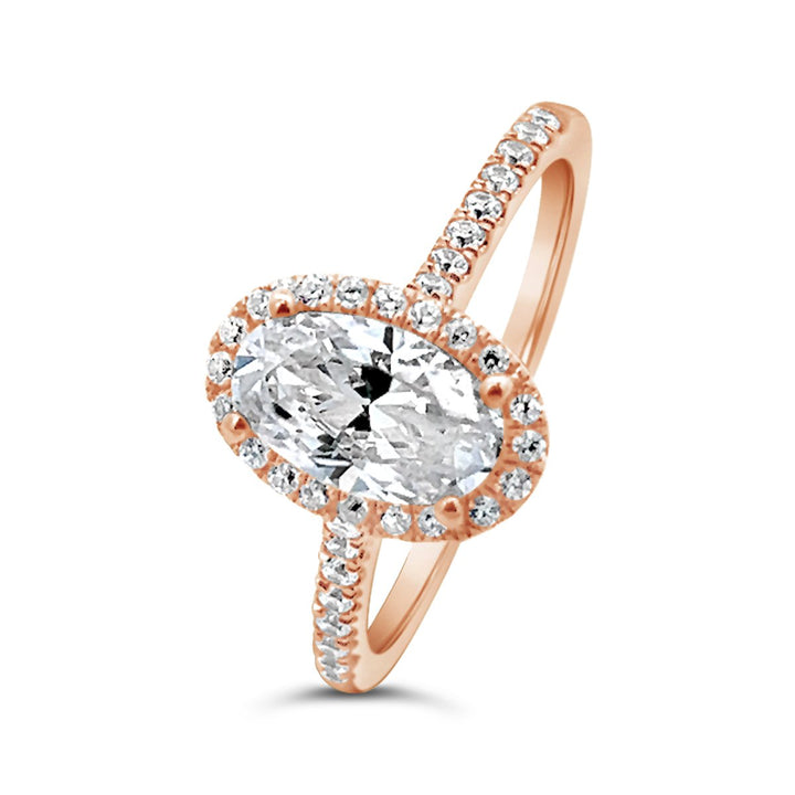 Modern Halo Pave Engagement Ring - The Diamond Guys