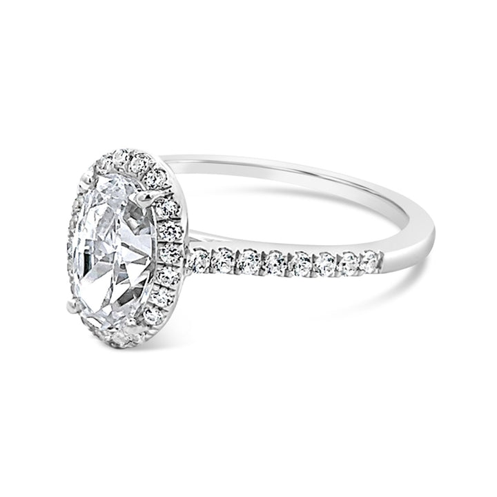 Modern Halo Pave Engagement Ring - The Diamond Guys