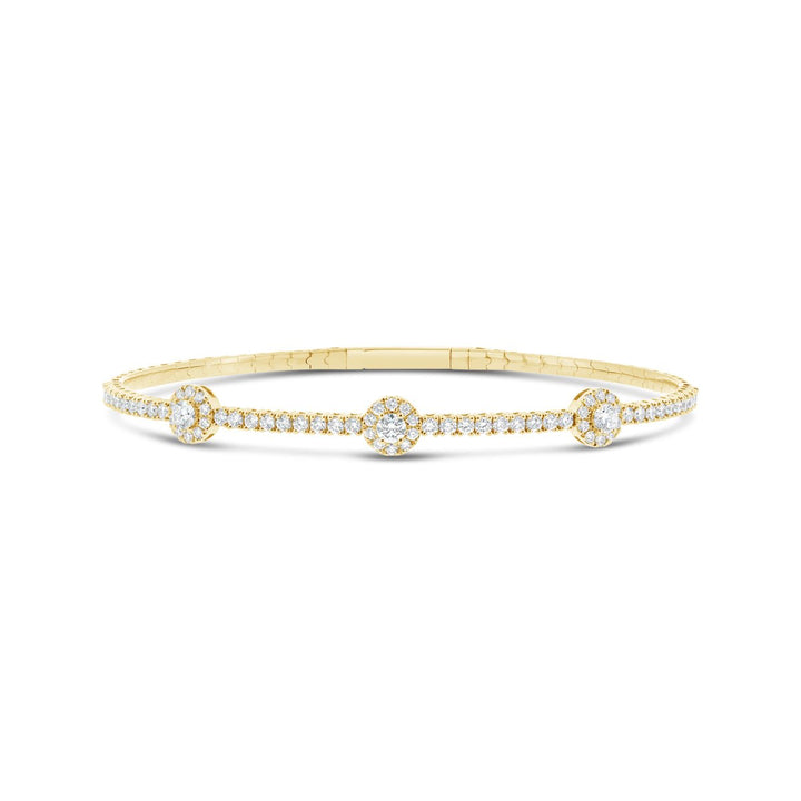 14K Yellow Gold Diamond Bangle - The Diamond Guys