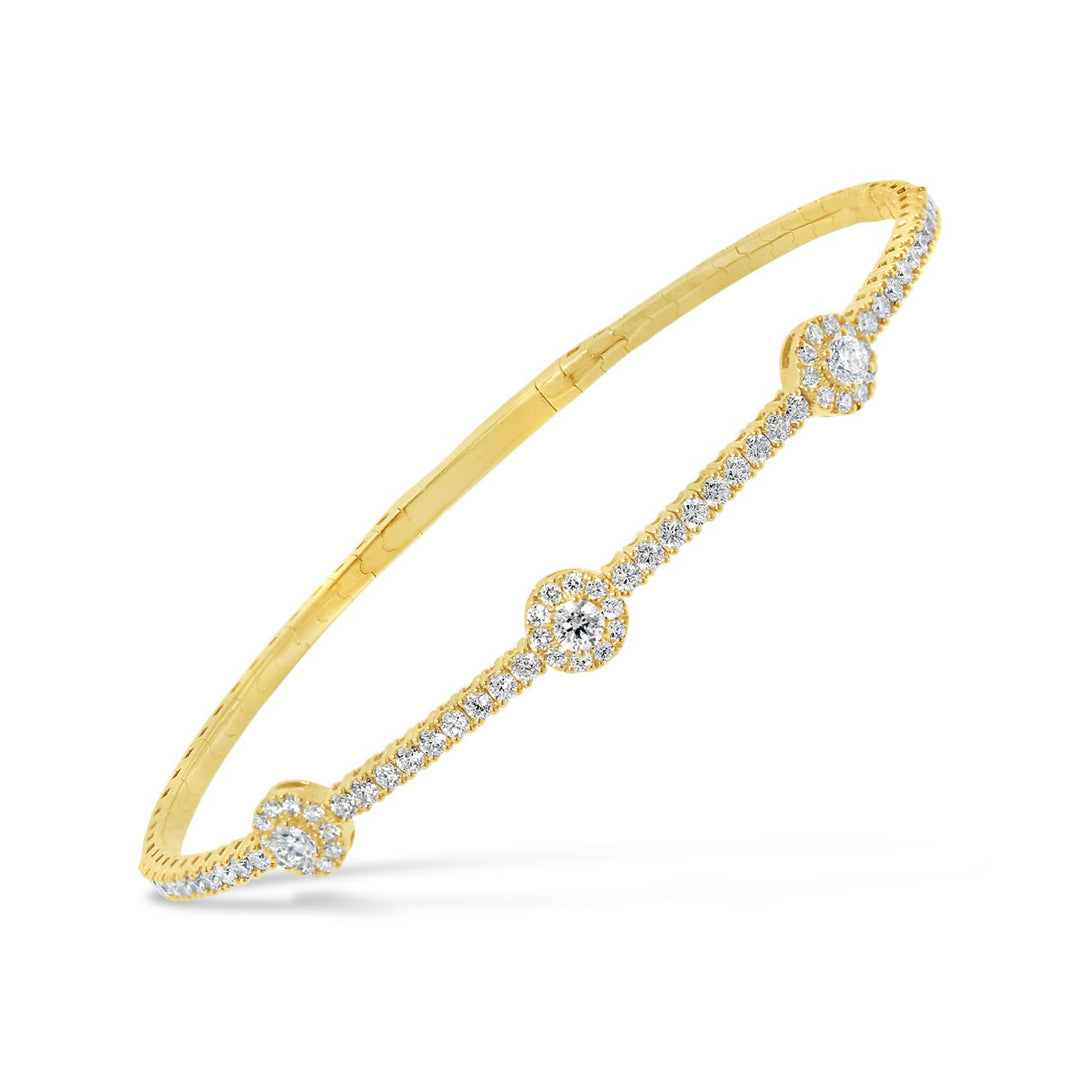 14K Yellow Gold Diamond Bangle - The Diamond Guys