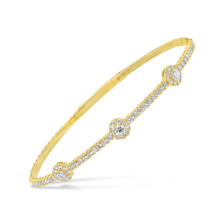 14K Yellow Gold Diamond Bangle - The Diamond Guys