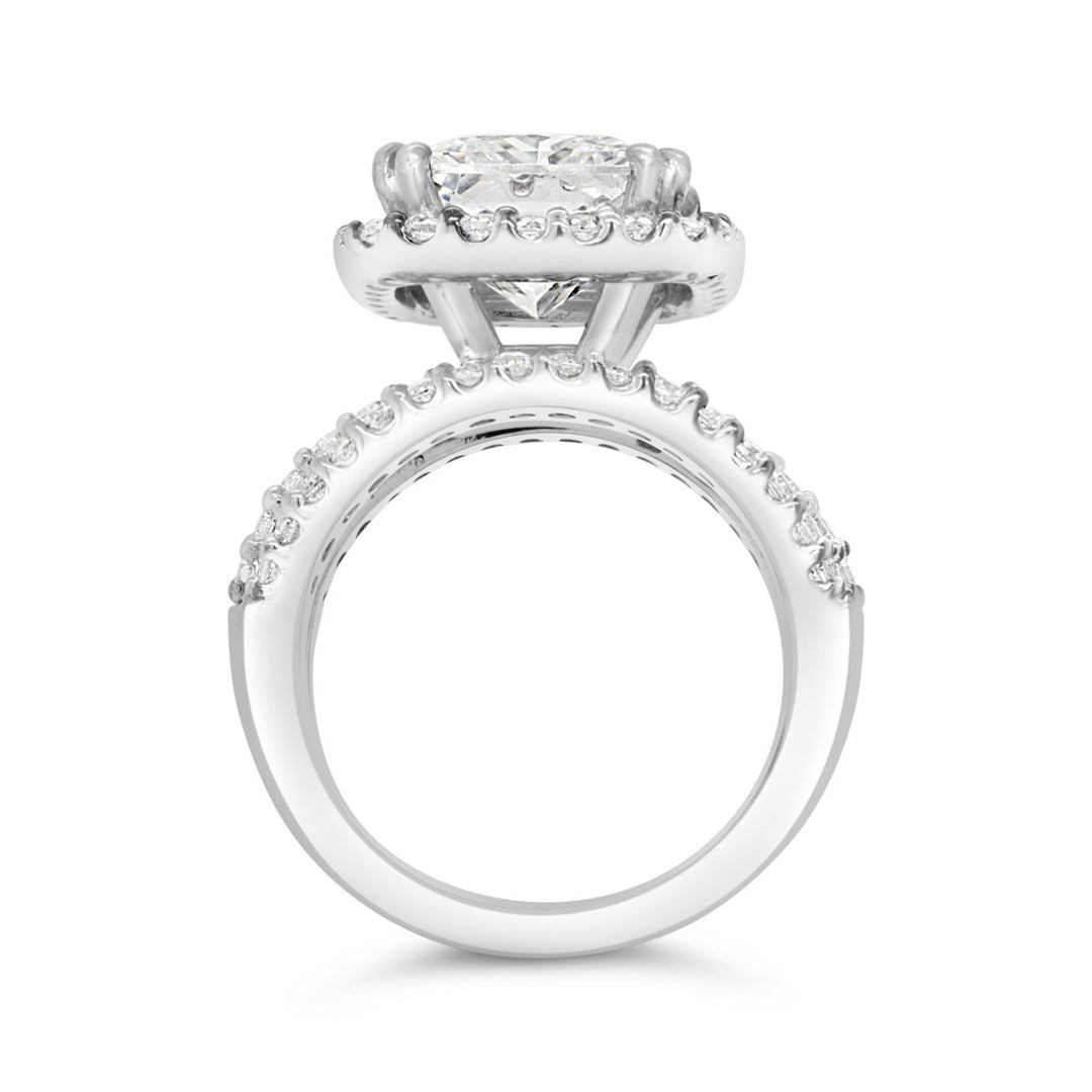 Wide Band Halo DIamond Engagement Ring - GSR10256