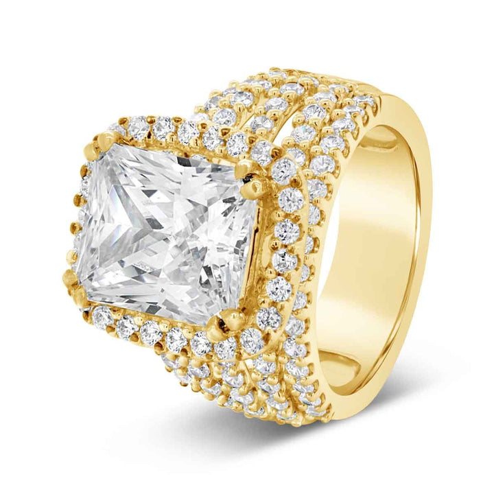 Wide Band Halo DIamond Engagement Ring - GSR10256