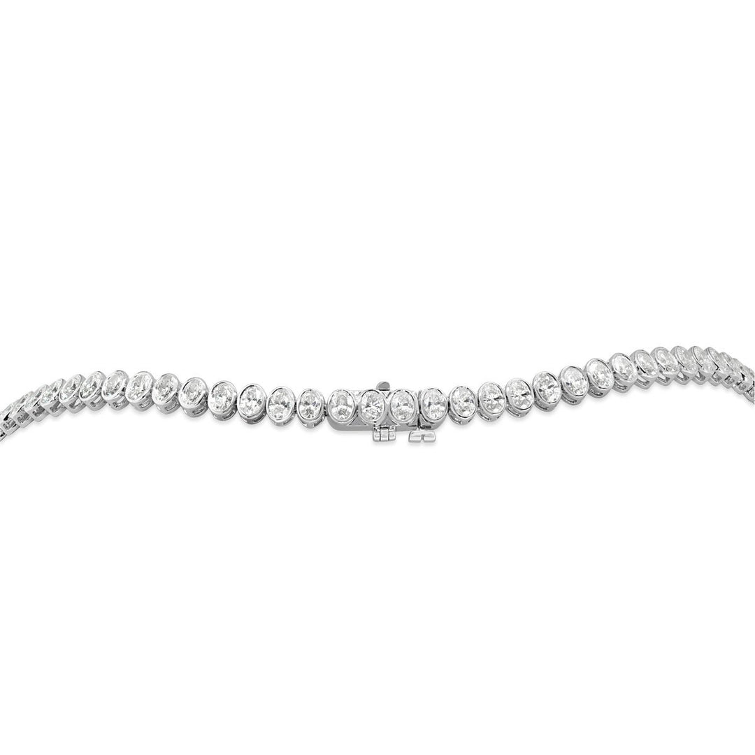 Bezel Set Lab Grown Diamond Tennis Necklace - (10.00 ct. total weight)