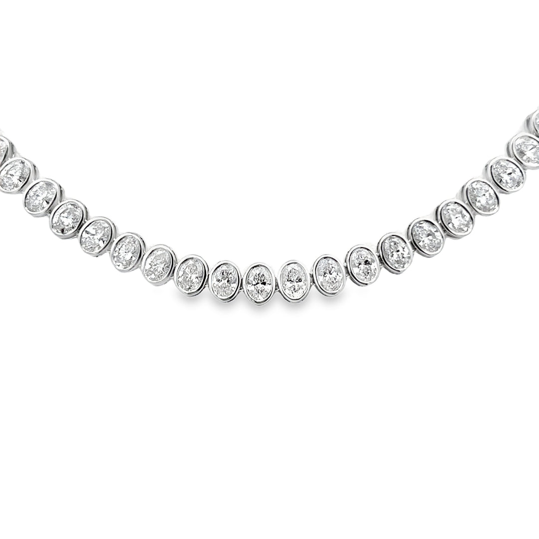 Bezel Set Lab Grown Diamond Tennis Necklace - (10.00 ct. total weight)