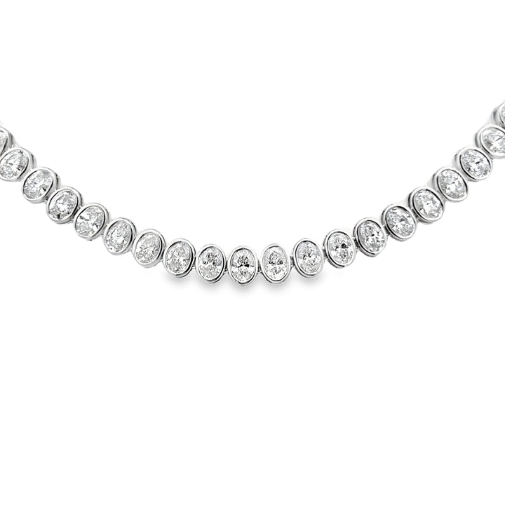 Bezel Set Lab Grown Diamond Tennis Necklace - (10.00 ct. total weight)