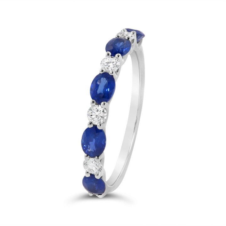 Alternating Diamond & Blue Sapphire Band - GR10092 - The Diamond Guys