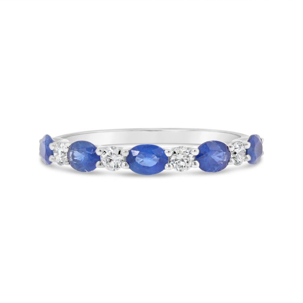 Alternating Diamond & Blue Sapphire Band - GR10092 - The Diamond Guys