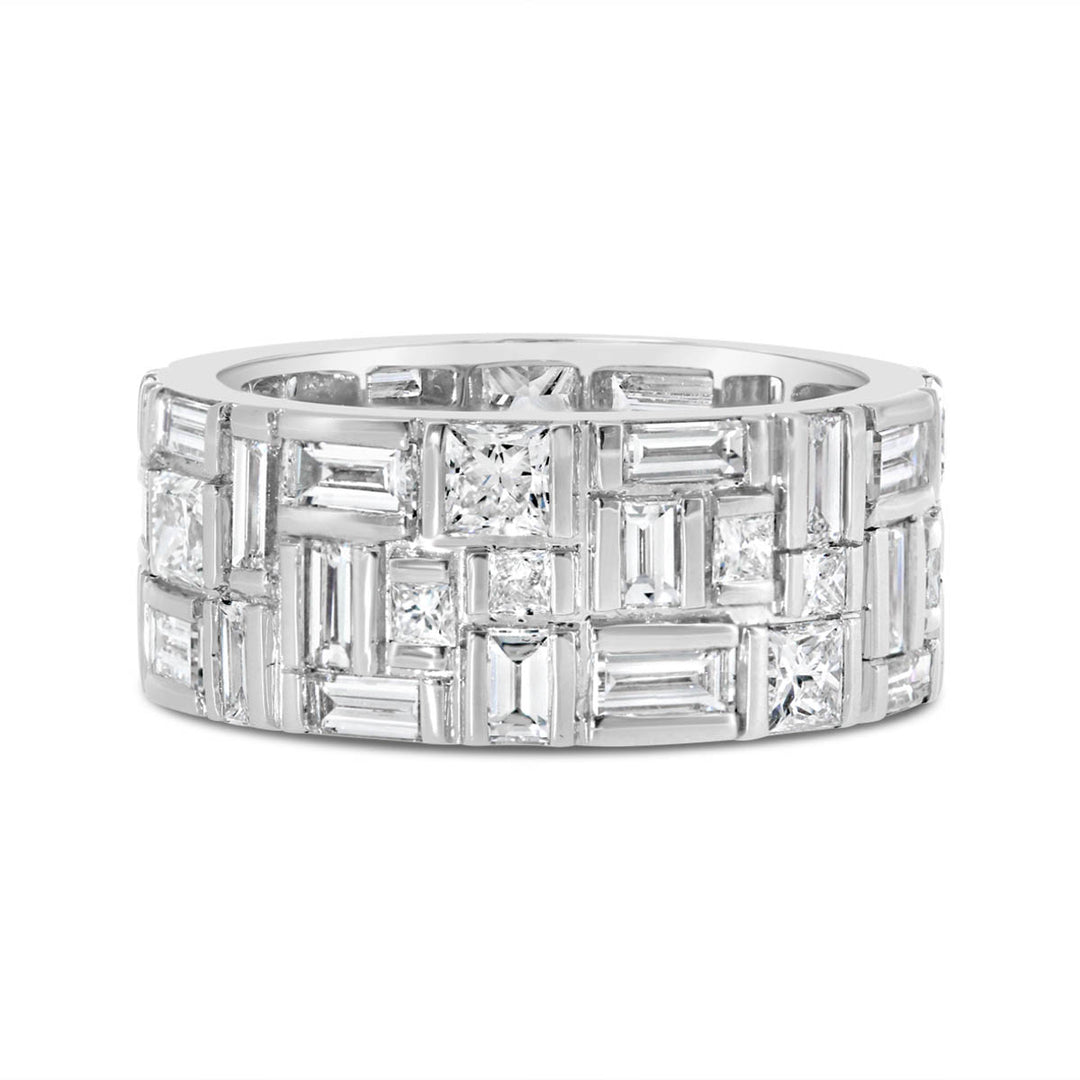 Wide Diamond Mixed Shape Band